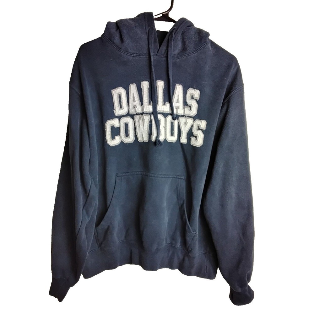 Dallas Cowboys Stitched Logo Sideline Hoodie Sweatshirt Medium Blue Unisex